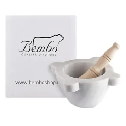 Mortaio in Marmo Bianco di Carrara per Pesto | Modello Genovese - 20 cm