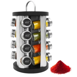 Portaspezie Girevole "Fusion" con 16 Contenitori di Spezie Esotiche